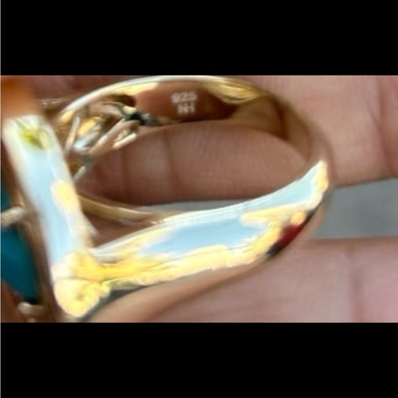 Gems en Vogue Michael Valitutti “NH” Palladium Silver Turquoise Ring size 7 - Picture 10 of 13